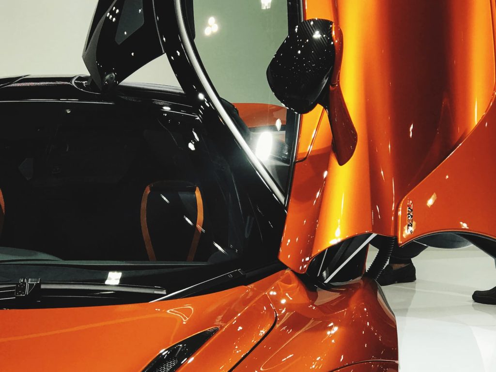 Evolve Automotive. Window Tinting of an orange super car